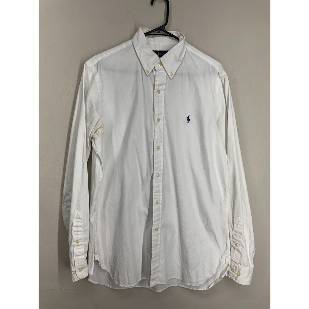 [ARMPIT STAINS] Ralph Lauren Dress Shirt Mens 15.5 White Long Sleeve Button Down